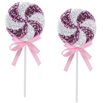 Image of Christmas Concepts® Pack of 2 36cm Giant Sparkly Sequin Lollipop Decoration Tree Ornaments 11 Colours Available