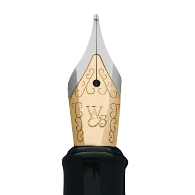 Image of Erudite Medium Nib (Black section Gold trim) 1pc Poly bag packaging