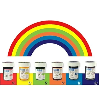 Image of PME Colour Gel Paste Cupcake Decorating Rainbow Cake Colours 6 Set Kit