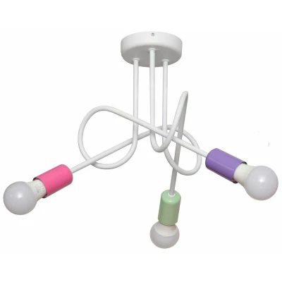 Image of Oxford Multi Arm Semi Flush Ceiling Light White, Pink, Violet, Minth 50cm