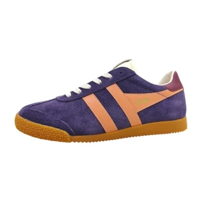 Image of Gola Elan Ladies Plum/Terracotta/Cerise Suede Lace Up Trainers