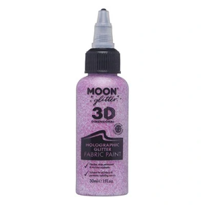 Image of Moon Glitter Holographic Fabric Paint 30ml Pink