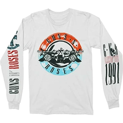 Image of Guns N Roses Men&#039;s GNRLST66MW03 T Shirt, White, Large (40&quot; 42&quot;)