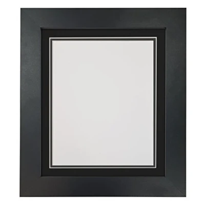Image of Metro Black Photo Picture Poster Frame with Double Mount 50 x 40 cm for Image Size 16 12 inch
