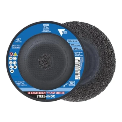 Image of PFERD Grinding Disc Pack of 10 CC Grind® Robust, 4 1/2&quot; x 7/8&quot; SGP STEELOX VICTOGRAIN® Ceramic High Performance Abrasive for Aggressive Part 61152