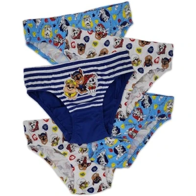 Image of Paw Patrol 5 Pack Boys 100% Cotton Briefs Chase, Marshall &amp; Rubble 18 24m Blue