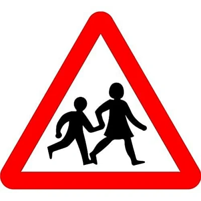 Image of Seco Children Crossing Pictogram Traffic Sign, 450mm x 3mm Aluminium Composite