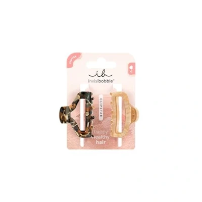 Image of invisibobble CLIPSTAR Golden Roar Hair Clip Set 2 Medium Claws Elegant, Clips with Leo Pattern for Secure Hold Trendy Look, Healthy