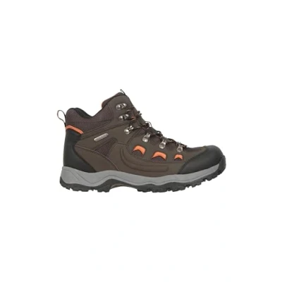 Image of Mountain Warehouse Adventurer Mens Boots IsoDry Waterproof &amp; Breathable Shoes with Heel Toe Bumpers For Autumn Winter, Walking Hiking Brown Adult Shoe Size 9