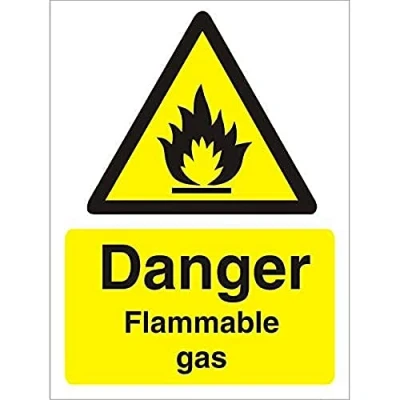 Image of Seco Danger Flammable Gas Sign, 150mm x 200mm 1mm Semi Rigid Plastic