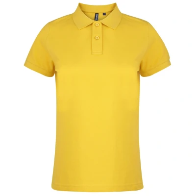 Image of Asquith &amp; Fox Womens/Ladies Plain Short Sleeve Polo Shirt (Sunflower) Yellow Size X Large