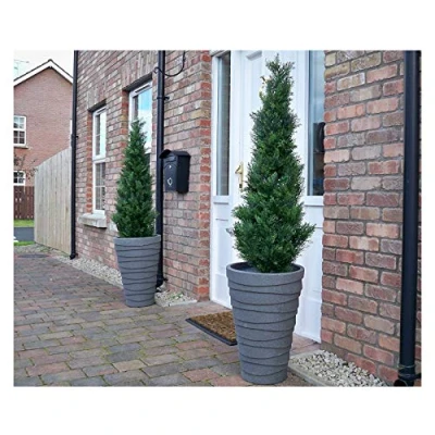 Image of Pair of 120cm 4ft Best Artificial Cedar Cypress conifer Pine Trees