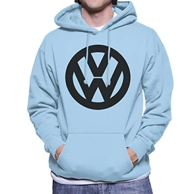 Image of Volkswagen Black VW Classic Logo Men&#039;s Hooded Sweatshirt