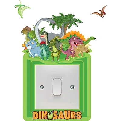 Image of Dinosaur Light Switch Surround Art Vinyl Wall Stickers Children&#039;s Bedroom