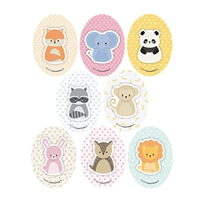 Image of 8 x Children&#039;s Iron on Patches for Clothes, Repairing and Decorating Trousers, Jackets, Jerseys, Backpacks (Animal Dots)