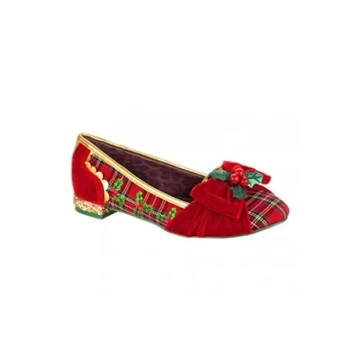 Image of Irregular Choice Hello Holly Flats, Red, EUR 40 (UK 6.5)