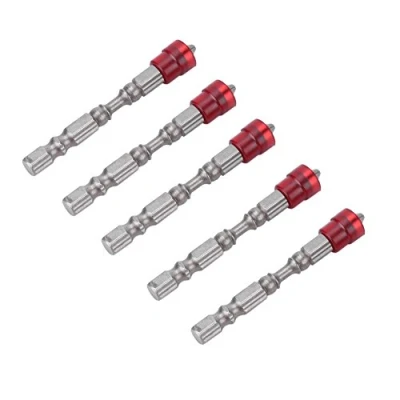 Image of 5Pcs PH2 Screwdriver Bits Set S2 Steel Magnetic Cross Head 1/4inch Shank for Drywall Screws Anti Slip Driver Drill Bit (Red)