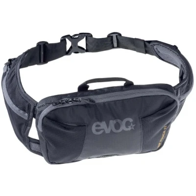 Image of EVOC hip POUCH bag, bum bag (lightweight belt with multiple compartments, AIR PAD SYSTEM, individually adjustable), black