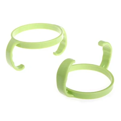 Image of 2Pcs Baby Feeding Bottle Trainer Easy Grip Plastic Handles Holder Green Pink Handle Small Hand Gripping