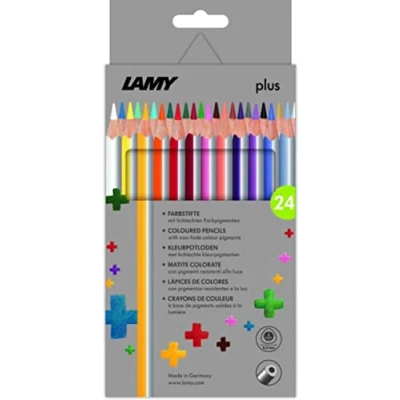 Image of Lamy Plus 530 Colouring Pencils Set of 24 Folding Box with Made High Quality Cedar Wood Ergonomic Triangular Shape and Colour Brilliance Thick Lead Di