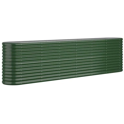 Image of vidaXL Garden Raised Bed Powder coated Steel 260x40x68 cm Green