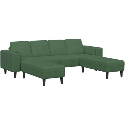 Image of vidaXL fabric Sofa with Cushion Dark Green Corduroy