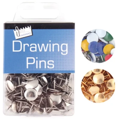 Image of Just Stationery 978950 Assorted Drawing Pins Pack of 120