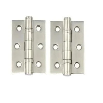 Image of 75mm 3&quot; Satin Nickel Finish Ball Bearing Hinges for Internal Doors, (3 Inch) Timber Door Hinge, Golden Grace (1 Pairs)