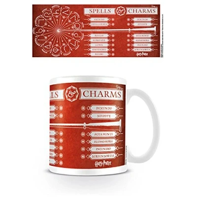 Image of Harry Potter Hogwarts School Spells and Charms List Ceramic Mug in Presentation Box Official Merchandise