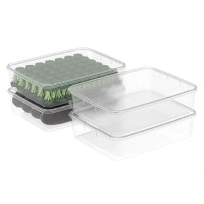 Image of Cetomo 5L*4 Food Storage Container, Fridge Organizer with Lid, Plastic Refrigerator Organizers for Pantry and Fruits, BPA free, Freezer Safe, Microwave Durable, Grade, Clear, 5L 4 Pack