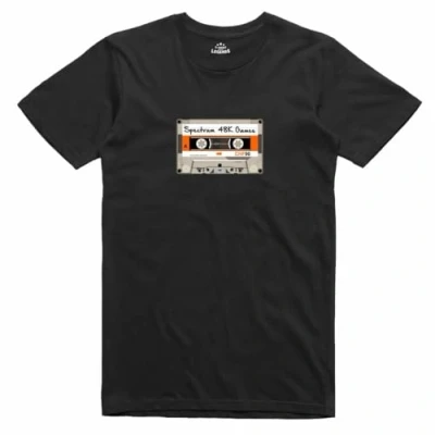 Image of JIANGNANYAN ZX Spectrum 48k School Boy Pirate C90 Cassette Games Retro T Shirt Black