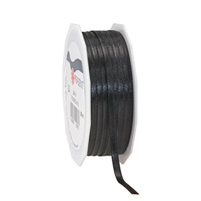 Image of C.E. Pattberg SATIN black gift ribbon, 55 yards for Wrapping Gifts, 0.24 inches width, Ribbon Decorating &amp; Crafting, Decorative every occasion