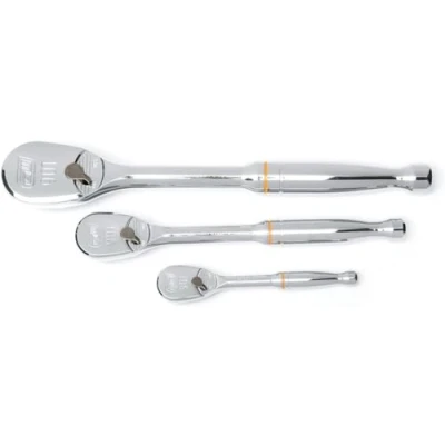 Image of GearWrench 3 Piece 1/4&quot;, 3/8&quot; &amp; 1/2&quot; Drive Full Polish Ratchet Set, 90 Tooth 81206T, Multi