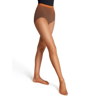 Image of Capezio Women&#039;s 3400 Fishnet Tight With Seams, Toffee, S M UK