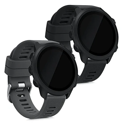 Image of kwmobile Straps Compatible with Garmin Forerunner 55 2x Replacement Silicone Watch Bands