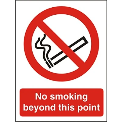 Image of Seco No Smoking Beyond This Point Sign, A4 Self Adhesive Vinyl