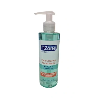 Image of T Zone Skincare Pore Clearing Facial Wash with Tea Tree and Salicylic Acid 200ml Unclog Pores, Reduce Breakouts Refresh Your Skin