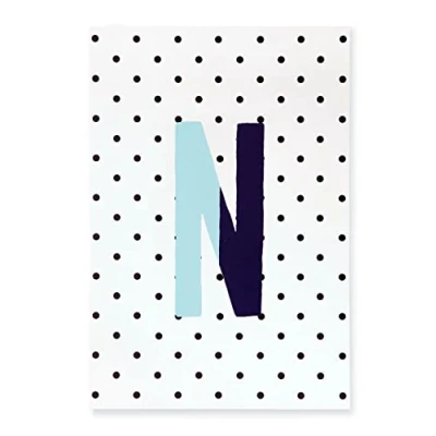Image of Kate Spade New York Initial Notepad, Paper Pad with 100 Blank Sheets, 7&quot; x 4.75&quot; Small Writing for Desktop Notes, N (Blue)