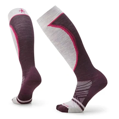 Image of Smartwool Womens Ski Targeted Cushion Over the Calf Socks S Bordeaux