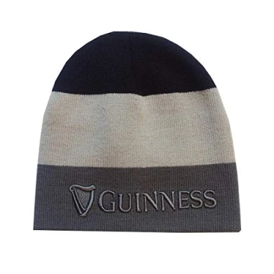 Image of Guinness G6230 Beanie Hat, Black, Grey, One Size