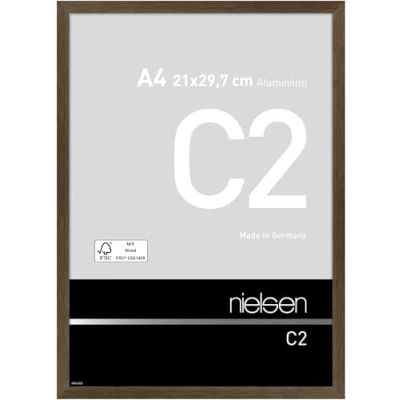 Image of nielsen aluminium picture frame C2, 21x29,7 (A4) cm, soft frosted walnut