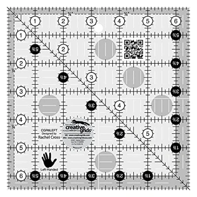 Image of Creative Grids Left Handed Quilt Ruler, 6 1/2in x Square