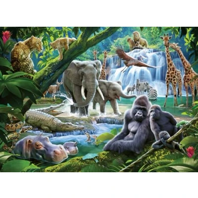 Image of Ravensburger Jungle Families 100 Piece Jigsaw Puzzle with Extra Large Pieces for Kids Age 6 Years &amp; Up
