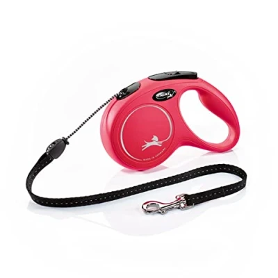 Image of Flexi New Classic Cord Red Medium 5m Retractable Dog Leash/Lead for dogs up to 20kgs/44lbs