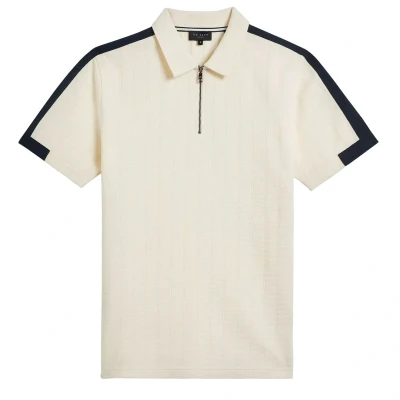 Image of Ted Baker Abloom Mens Cream Polo Shirt material_cotton Size Large