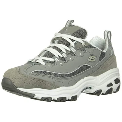 Image of Skechers Women&#039;s D&#039;lites Me Time Wide Fashion Sneaker, Grey, 6 UK