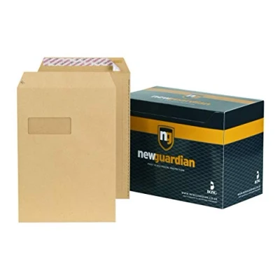 Image of New Guardian F24203 Envelopes Heavyweight Pocket Peel and Seal Window Manilla C4 [Pack of 250]