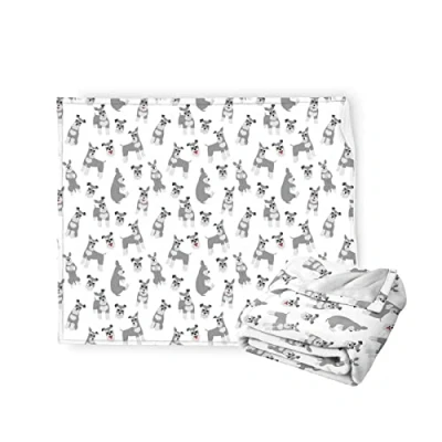 Image of Miniature Schnauzer Throw Blanket Flannel Fleece Fuzzy Blankets Soft Warm Cozy for Bed Couch Sofa Living Room Teens 60&quot;x50&quot;
