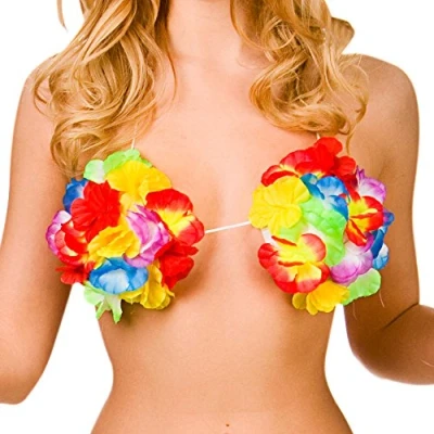 Image of Adult Hawaiian Flower Bra One Size