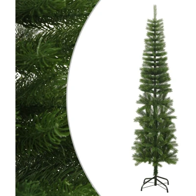 Image of vidaXL Artificial Slim Christmas Tree with Stand 240 cm PE